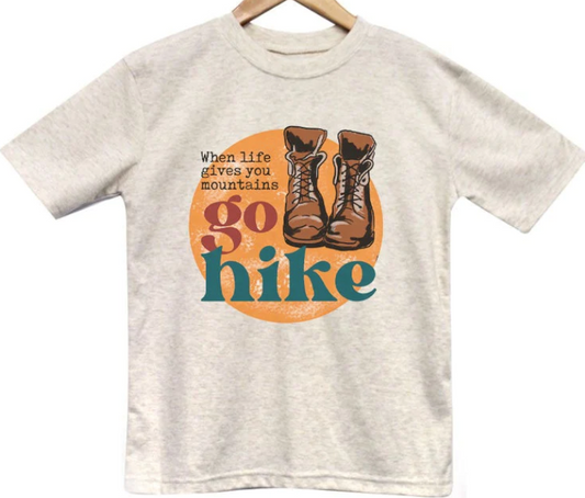 "When life gives you mountains go hike" Soft Grey Youth/Toddler Tee