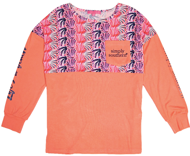 Simply Southern Scallop Beach Long Sleeve Jersey Tee