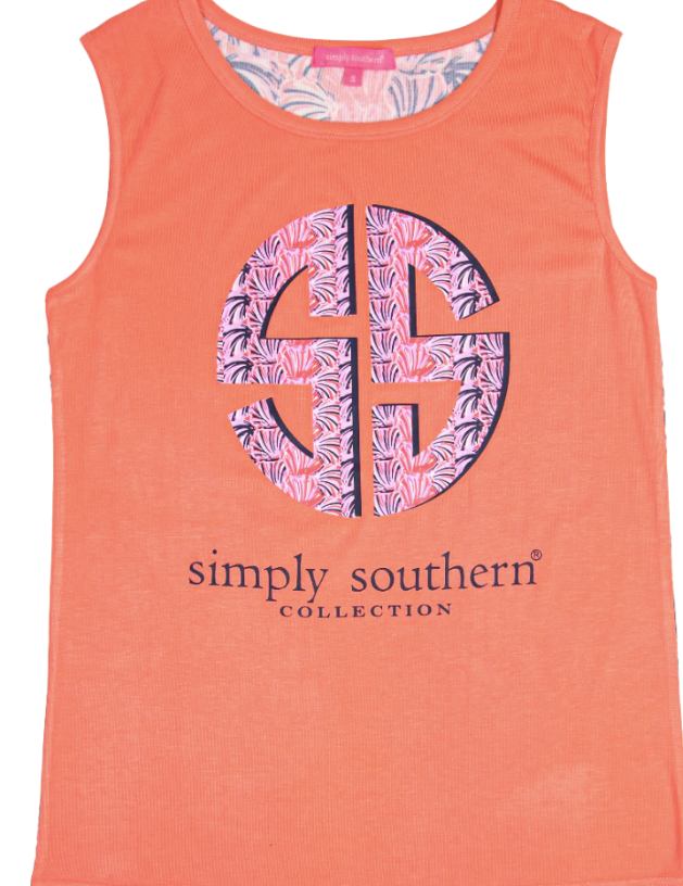 Simply Southern Preppy Scallop Logo Beach Tank