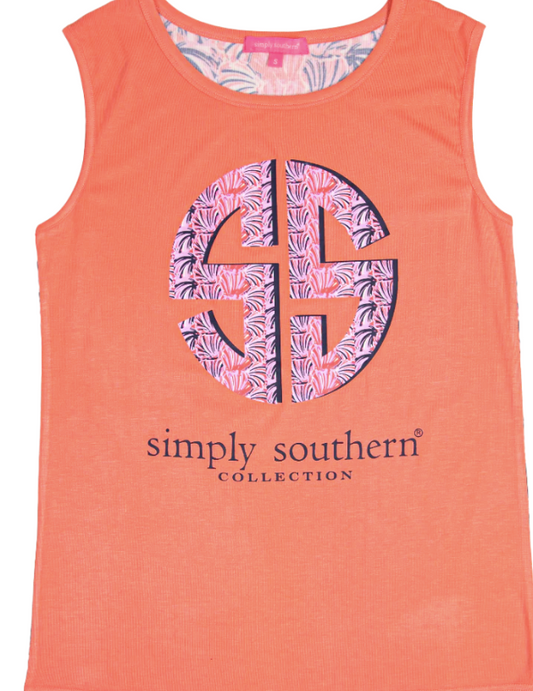 Simply Southern Preppy Scallop Logo Beach Tank