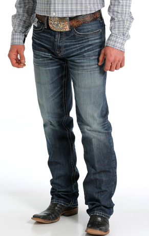 Cinch Mens Relaxed Fit White Label Dark Stone Jeans