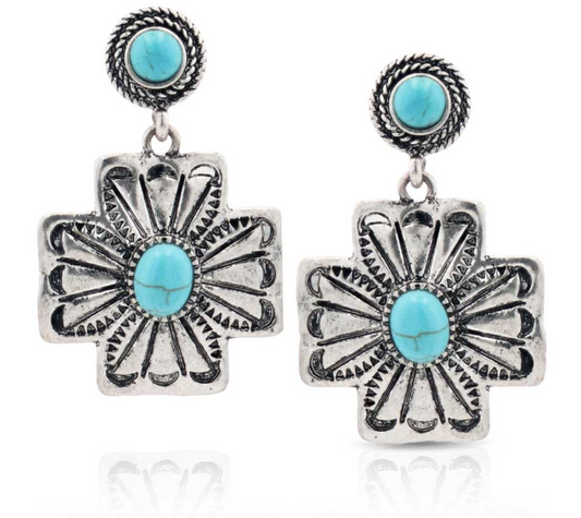 Petaled Turquoise Attitude Earrings