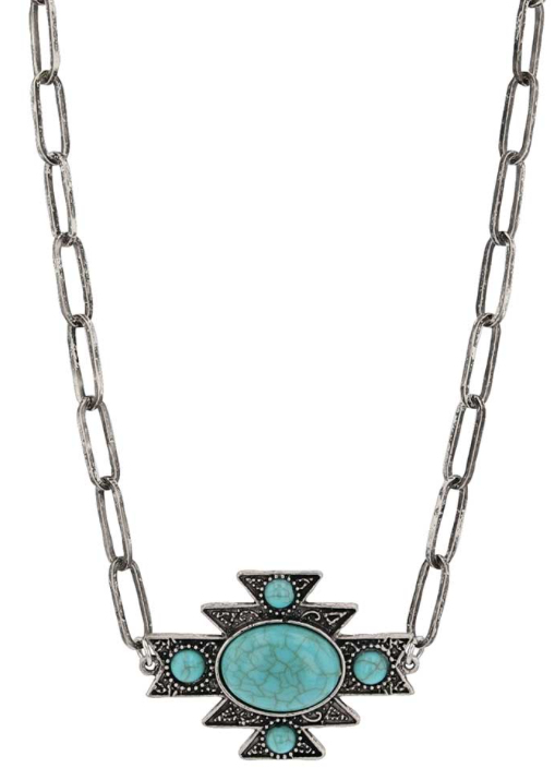 Geometric Star Turquoise Attitude Necklace