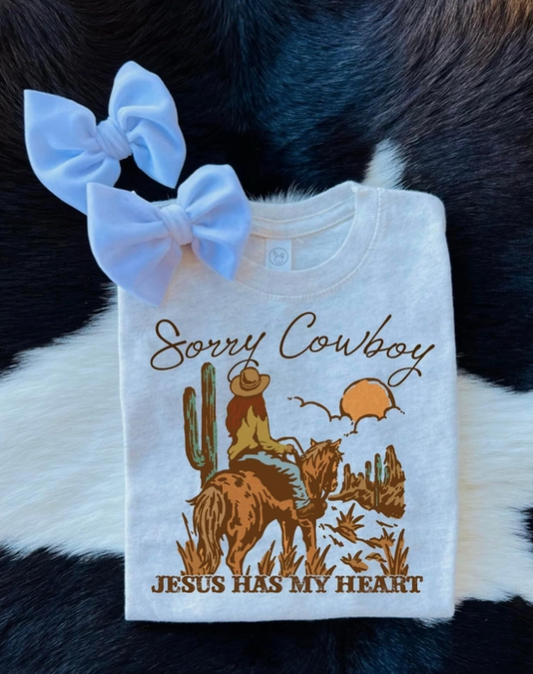 Sorry Cowboy Jesus Has My Heart Youth Tee