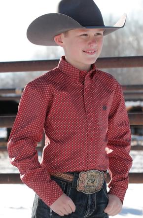 Boys Button-down red plaid