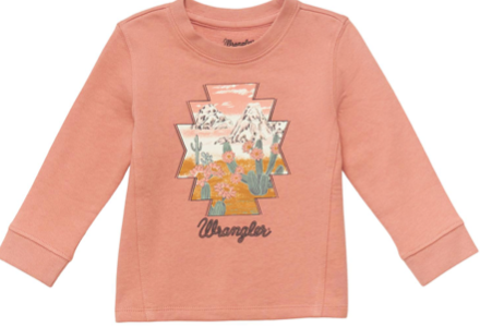 Wrangler Western Baby Girl Sweatshirt - Peach