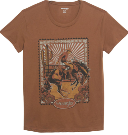 Wrangler Retro Bronc Graphic Tee- Toffee