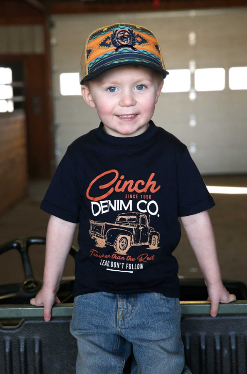 Infant Cinch Denim Co Tee- Navy