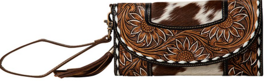 Sandstone Trail Hand-Tooled Wristlet Wallet