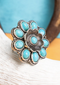 Turquoise Bella Bloom Cuff Ring