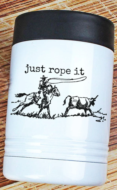 Cowboy Just Rope It Stainless Steel Hugger 12oz