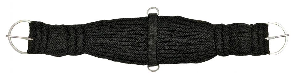 Black String girth with nickel plated flat hardware- 28"