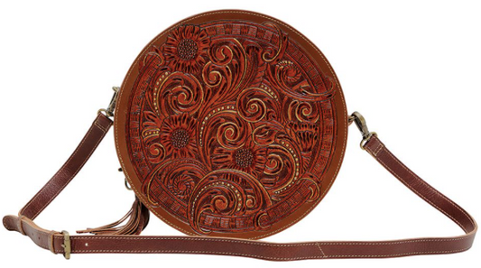 Crimson Orchid Round Bag