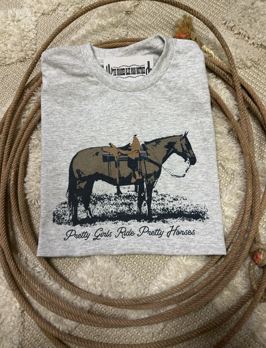Pretty Girls Ride Pretty Horses Western Graphic Crew