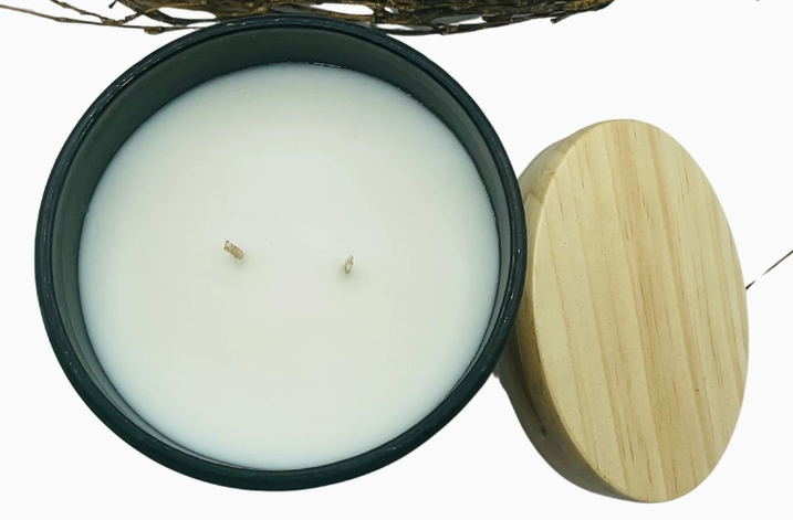 Coconut 10oz Candle Black Glass Jar