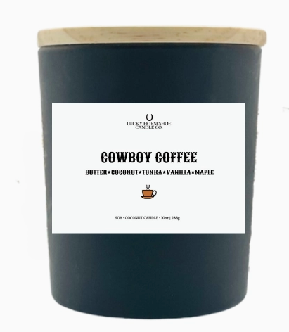 Coconut 10oz Candle Black Glass Jar