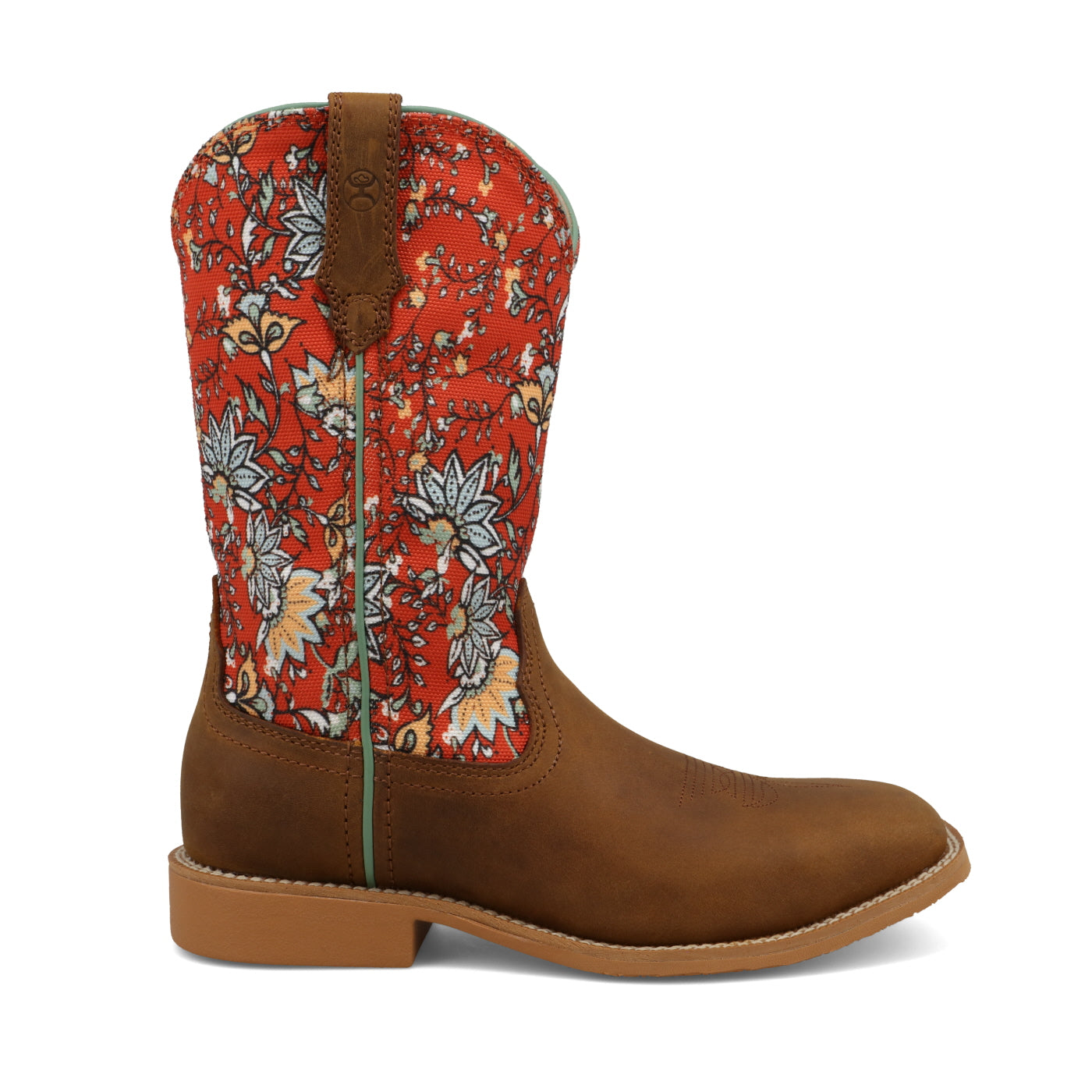 Youth Hooey Boot - Rustic Brown & Red Floral