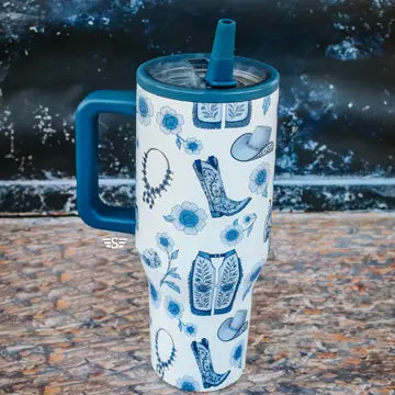 Western Chinoiserie Flip Top Tumbler