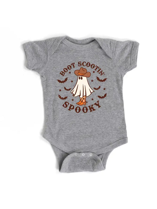 Boot Scootin' Spooky Onesie - Grey