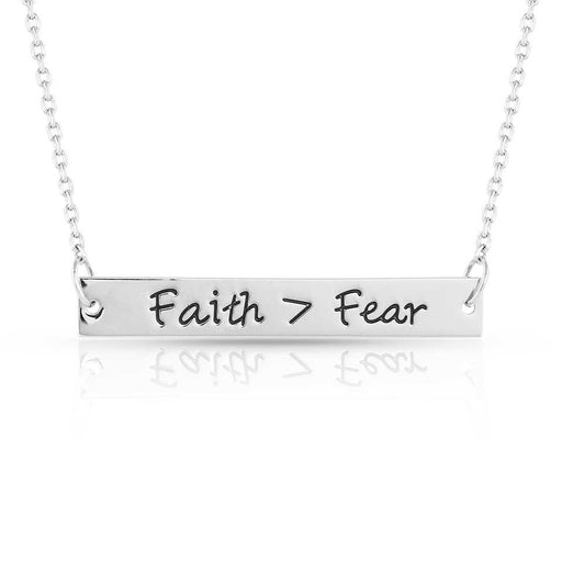 Faith Is Greater Than Fear Bright Necklace