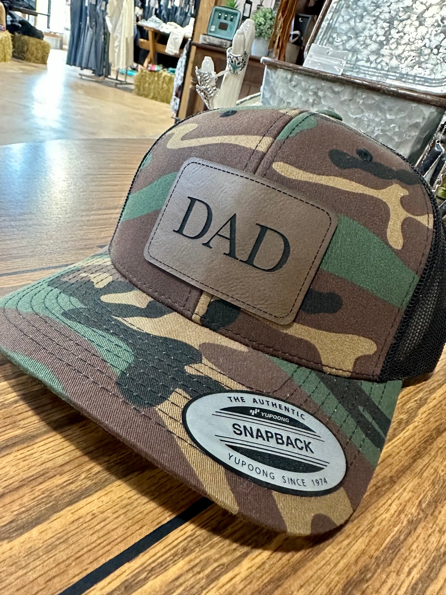 Dad Leather Patch Trucker Hat