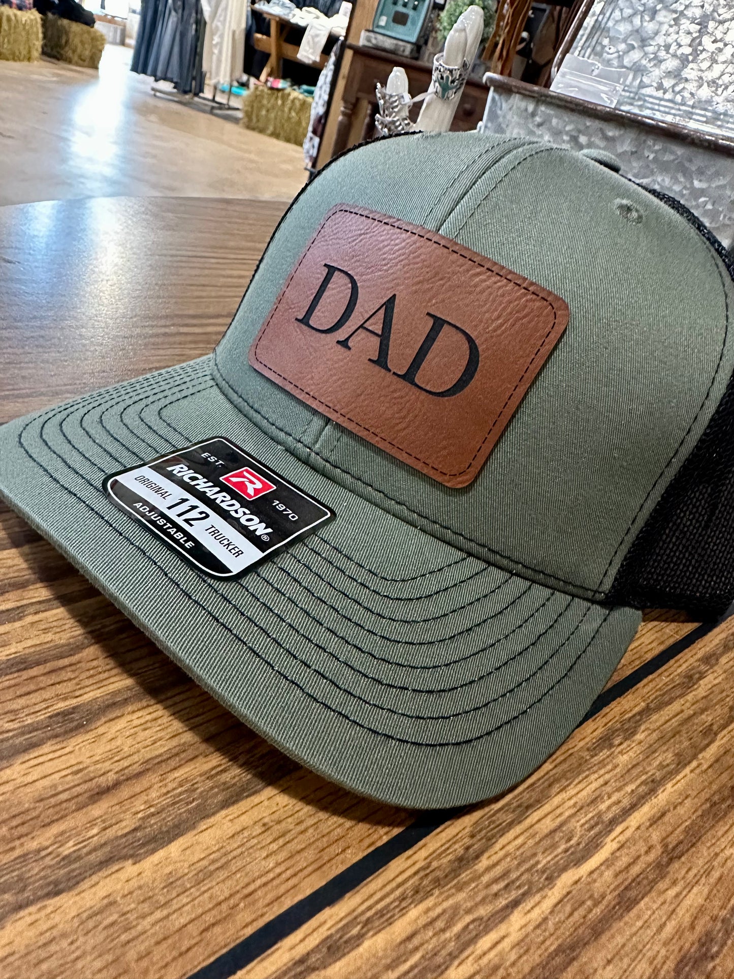 Dad Leather Patch Trucker Hat