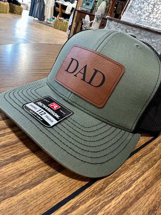 Dad Leather Patch Trucker Hat
