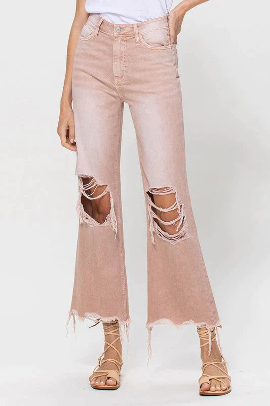 90's Vintage Crop Flare Jeans