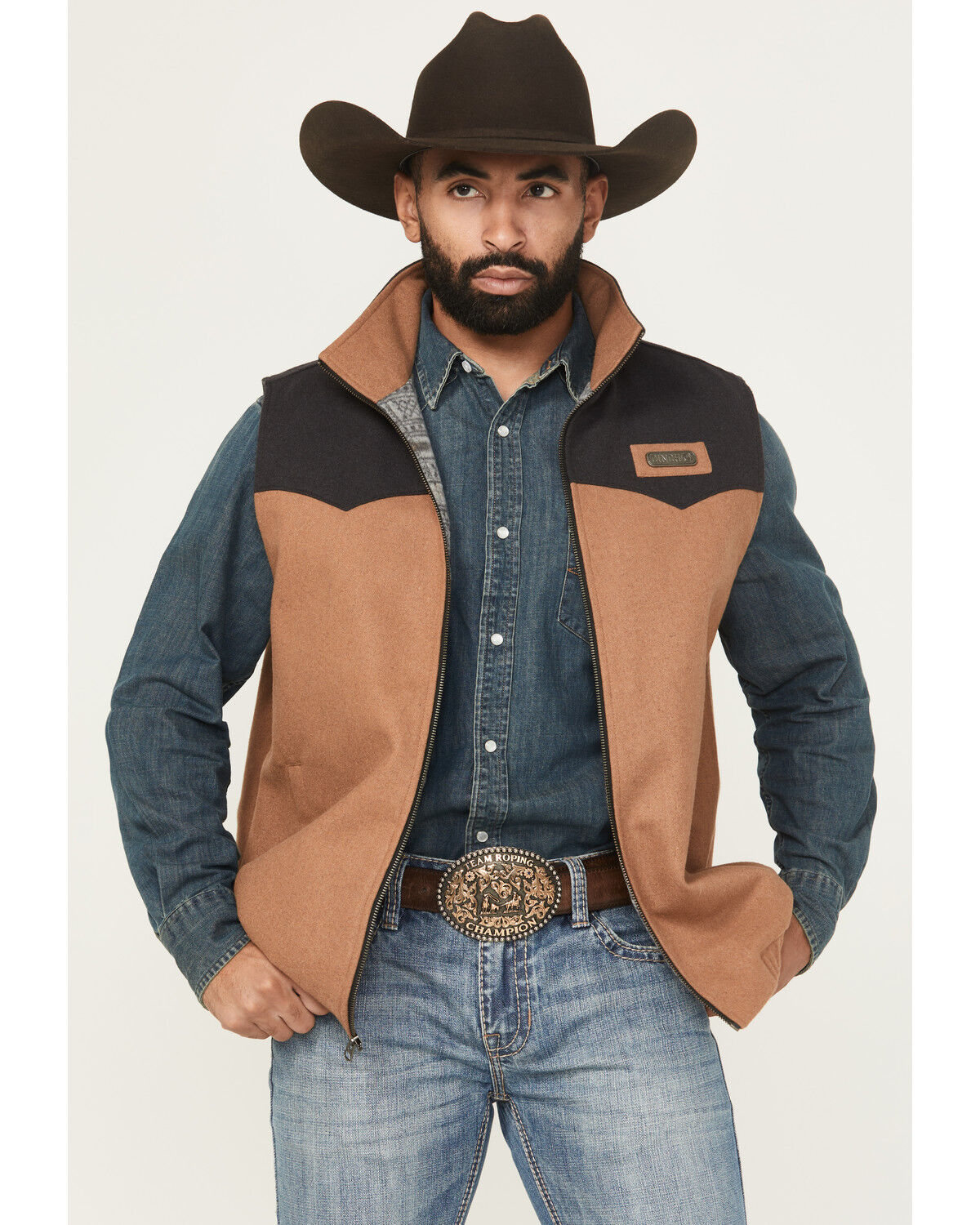 Men's Cinch Brown Wooley Vest