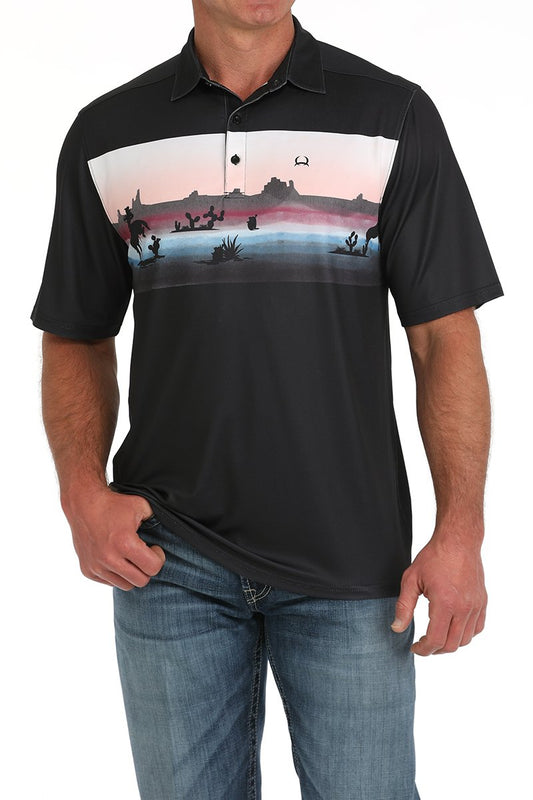 Men's Wild West Polo- Black