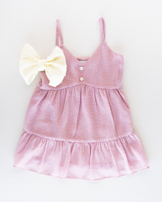 Mommy and Me Brooklyn Sun Dress - Pink with White Dots