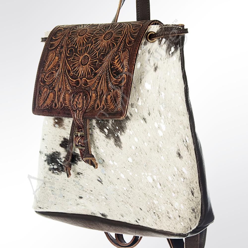 American Darling - Cow Print with Silver Backpack