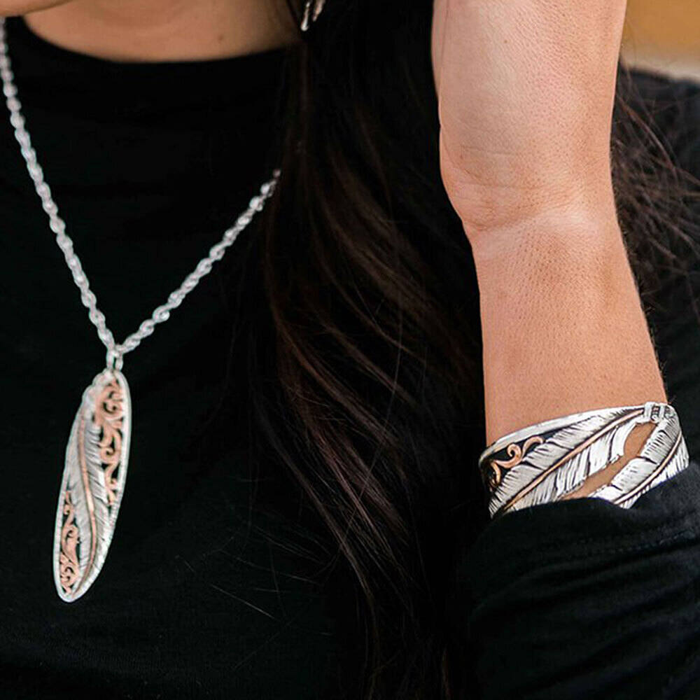 Montana Silversmiths - Wind Dancer Pierced Feather Cuff Bracelet