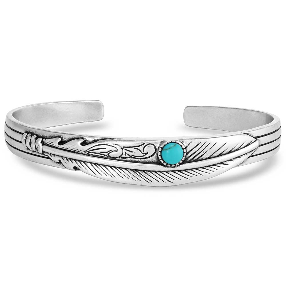 Montana Silversmiths - Solo Flight Turquoise Feather Cuff Bracelet