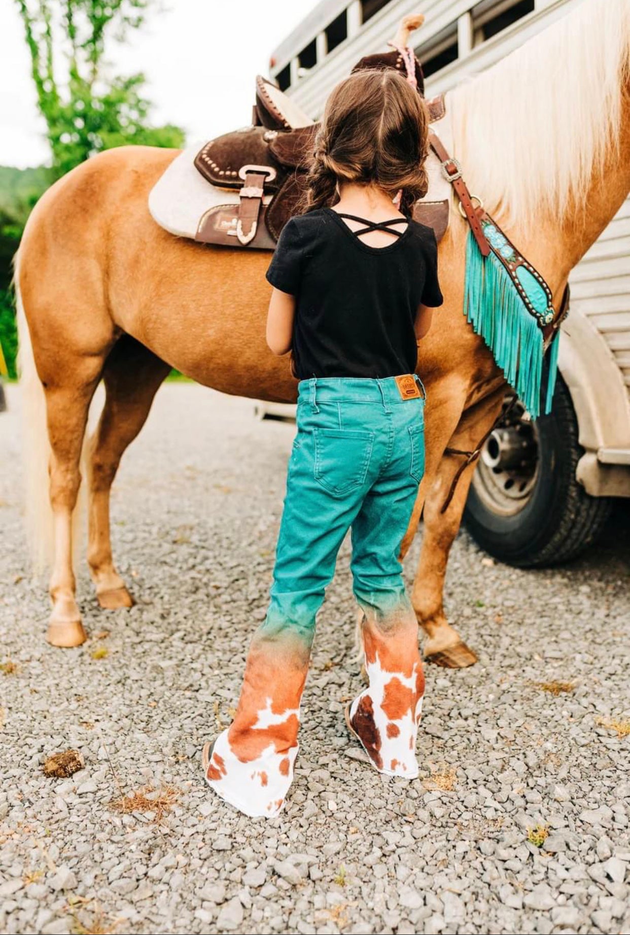 Ranch Dress’n - Youth Cowhide Flares