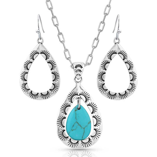 Montana Silversmiths - Roadrunner Turquoise Scalloped Jewelry Set