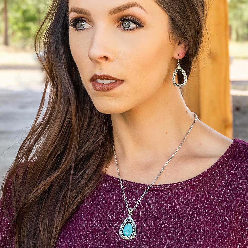 Montana Silversmiths - Roadrunner Turquoise Scalloped Jewelry Set