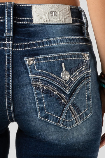 Miss Me - Crystal Chain Bootcut Jeans