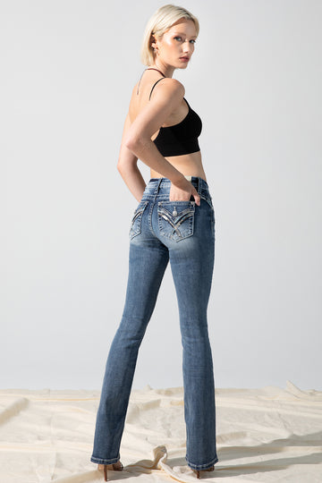 Miss Me - Meshy X Bootcut Jeans