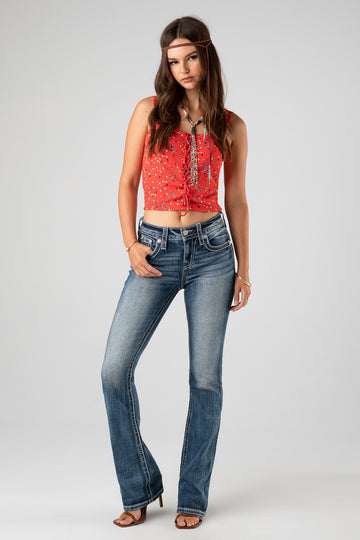 Miss Me - Torn Aztec Bootcut Jeans