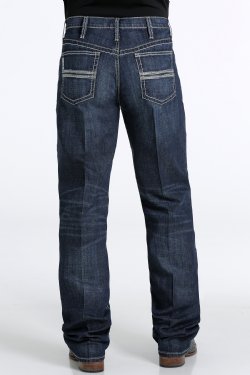 Men's Relaxed Fit White Label Performance Denim Dark Stonewash