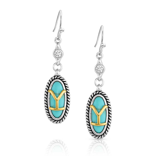 Montana Silversmiths - Yellowstone Brand Oval Turquoise Earrings