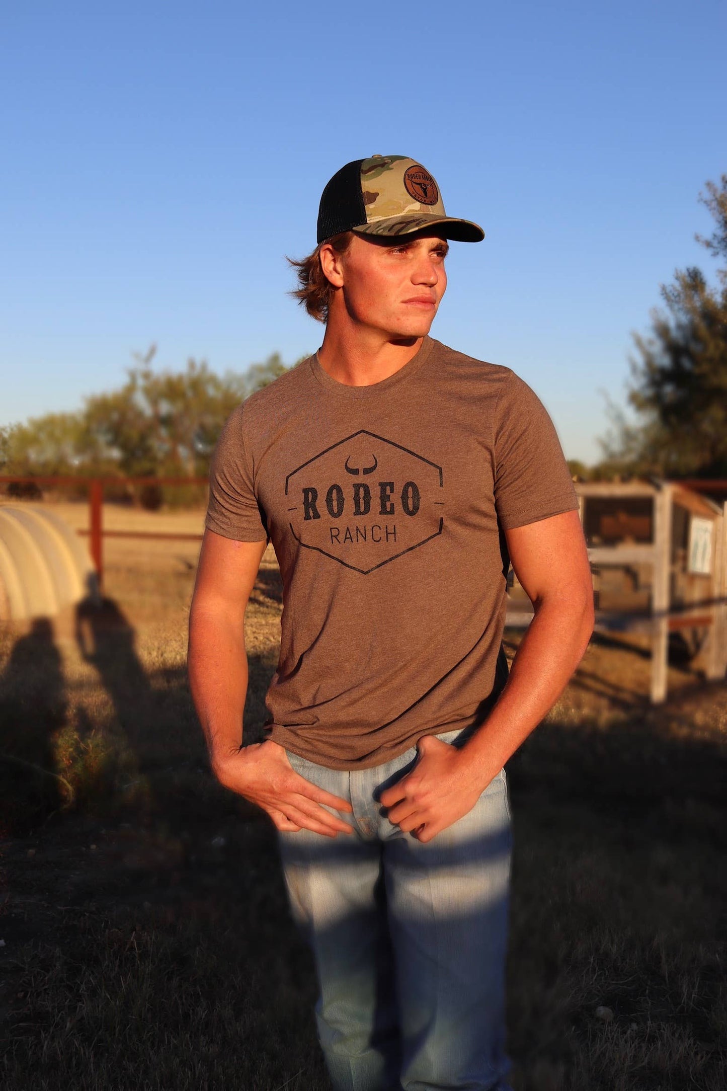 Rodeo Ranch Classic Logo Short Sleeve Shirt - Heather Brown