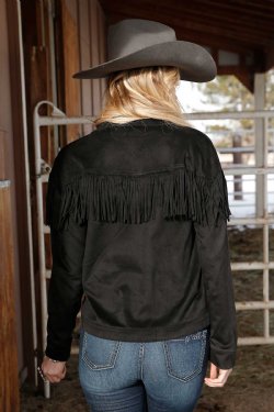 Women's Fringe Jacket - Black