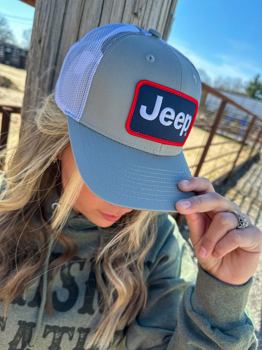 Jeep Richardson Heather Grey and Camo Trucker Patch Hat